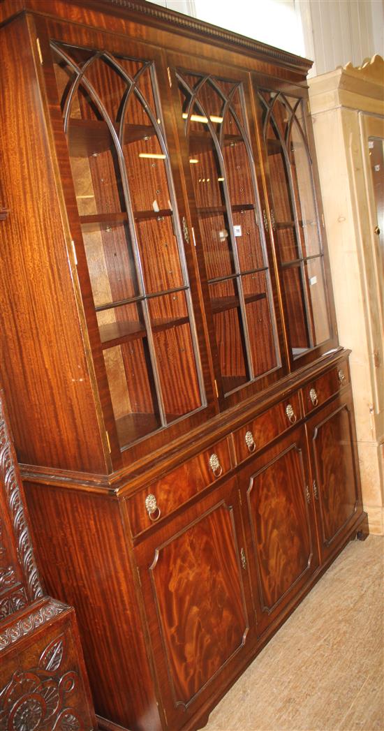 George III style mahogany bookcase cupboard